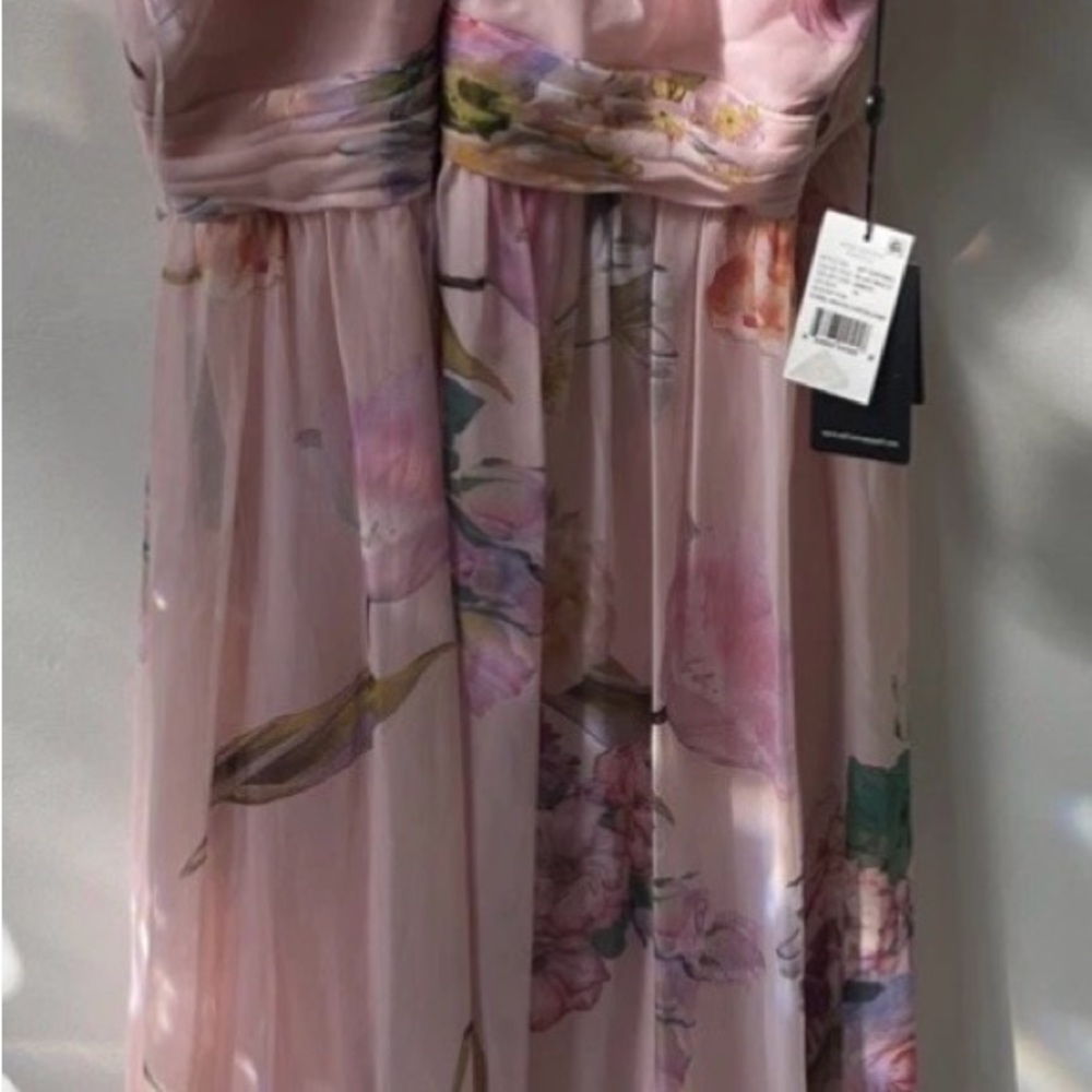 Adrianna Papell AP1E207803 - Full Length A-line Floral Halter Dress